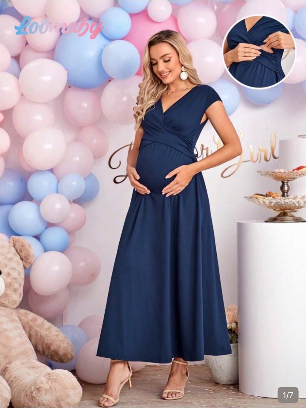 Classic Navy Women’s Wrap Maternity Dress